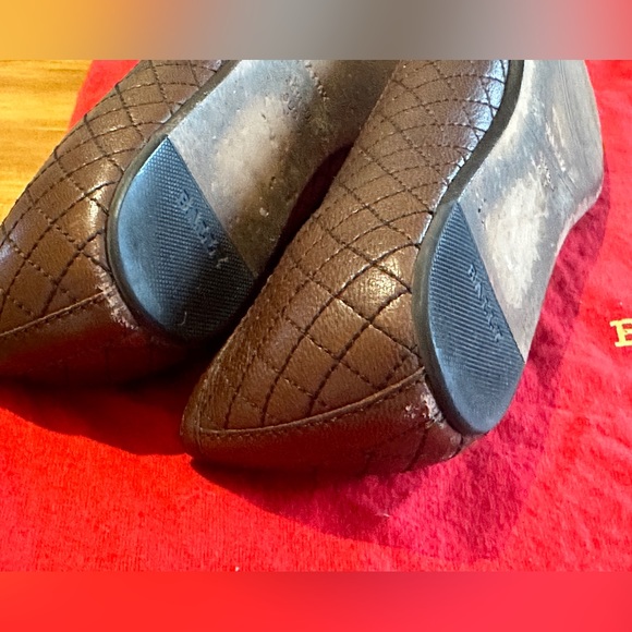 BALLY - Chatel Brown Leather Quilted Ballet Flat Sz 36.5 US Size 6 Made in Italy - Picture 4 of 5